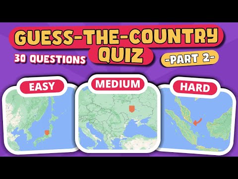 Guess 30 Countries on the Map 🗺️ Country Quiz –  Part 2